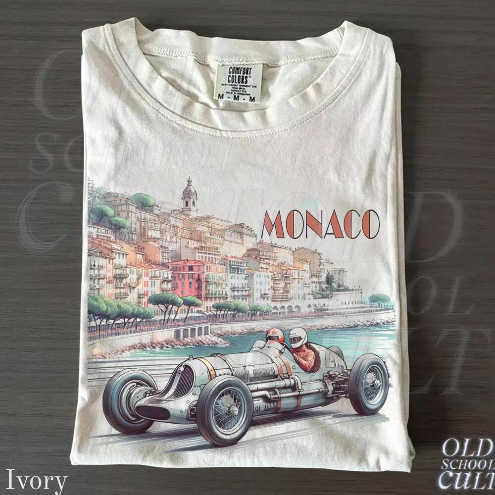 Monaco 1937 Racer Style Tshirt, Retro Y2K Race Car Shirt